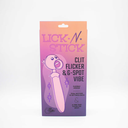 Lick n' Stick Clit Flicker and G-Spot Vibrator - Pink