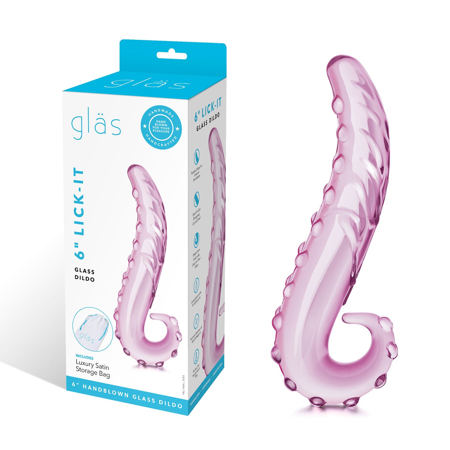 6 Inch Lick-It Glass Dildo