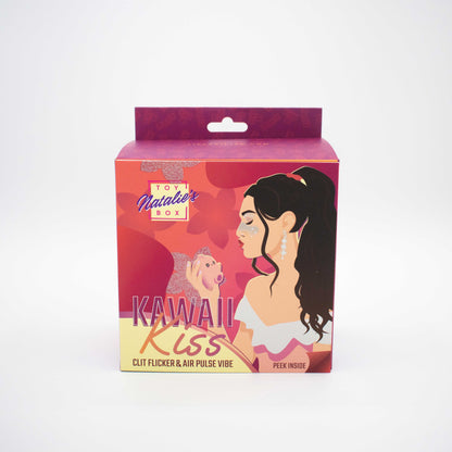 Estimulador de pulso de aire y parpadeo de clítoris Kawaii Kiss - Rosa