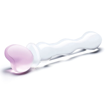 8 Inch Sweetheart Glass Dildo - Pink/clear