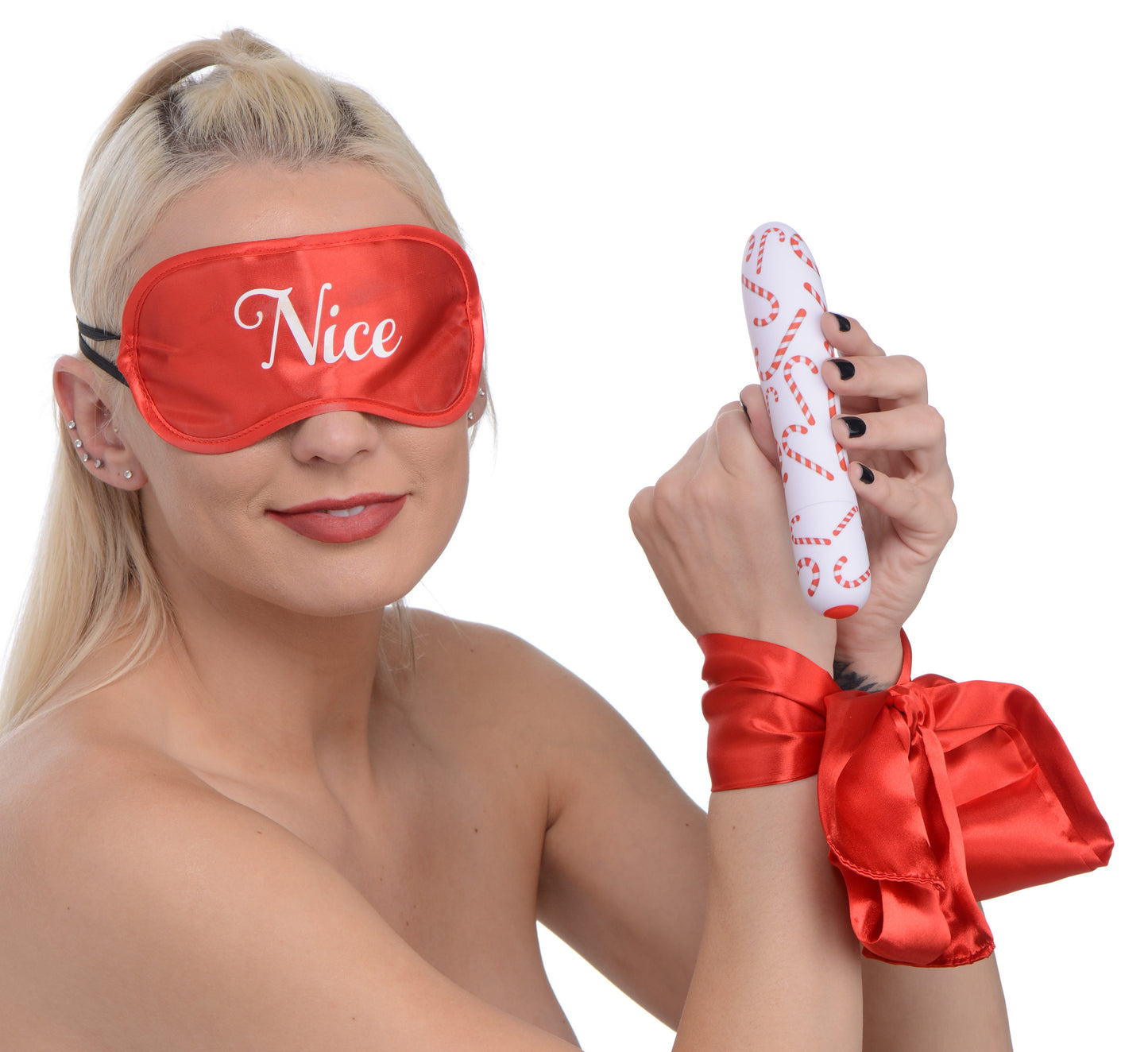 Bang - Naughty Holiday Kit - Muñequeras XL Bala y Venda para los ojos