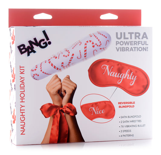 Bang - Naughty Holiday Kit - Muñequeras XL Bala y Venda para los ojos