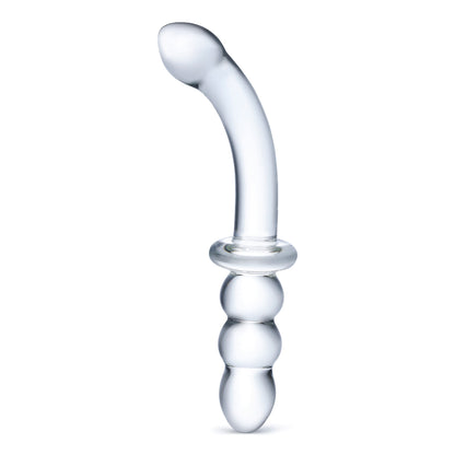 8 Inch Ribbed G-Spot Glass Dildo - Clear