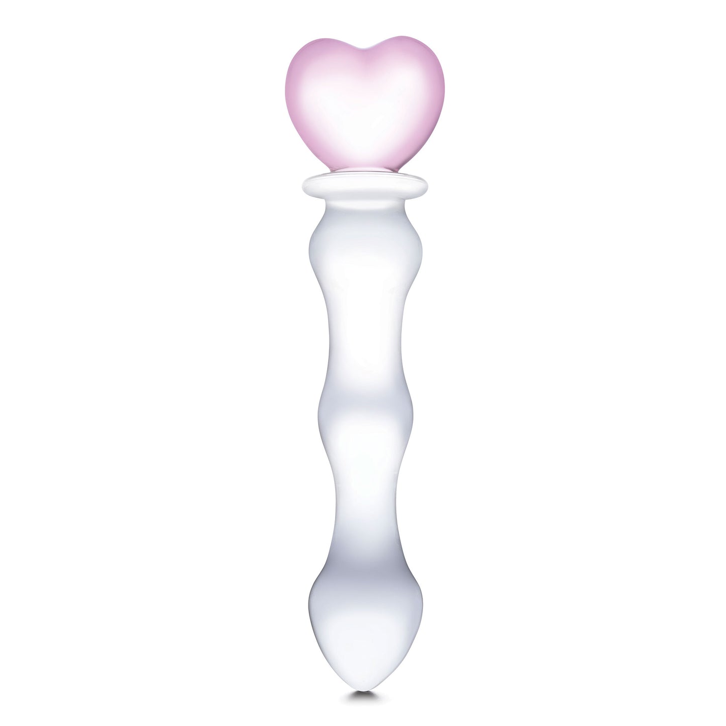 Consolador de vidrio Sweetheart de 8 pulgadas - Rosa/transparente