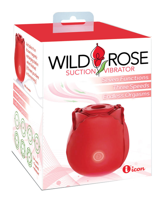 Vibrador de succión Wild Rose - Rojo