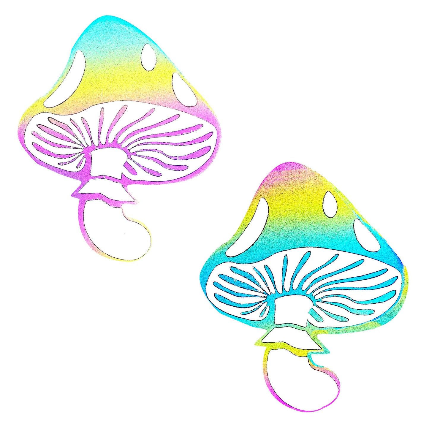 Rainbow Reflective Toadstool Nipple Cover Pasties