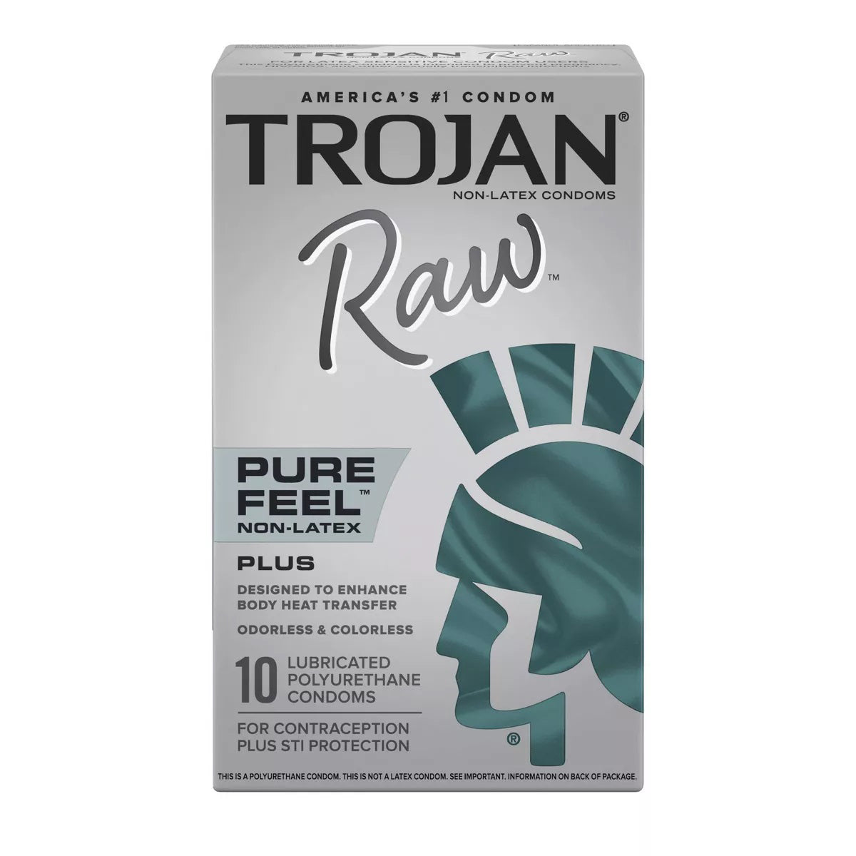 Trojan Raw sin látex, paquete de 10