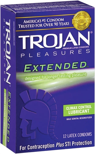 Trojan Pleasures Placer extendido - Paquete de 12