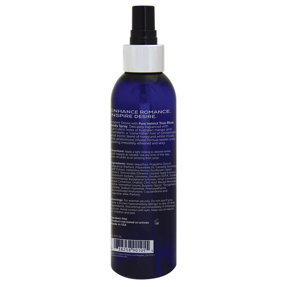 Pure Instinct Spray Corporal de Feromonas True Blue 177 ml | 6 onzas líquidas