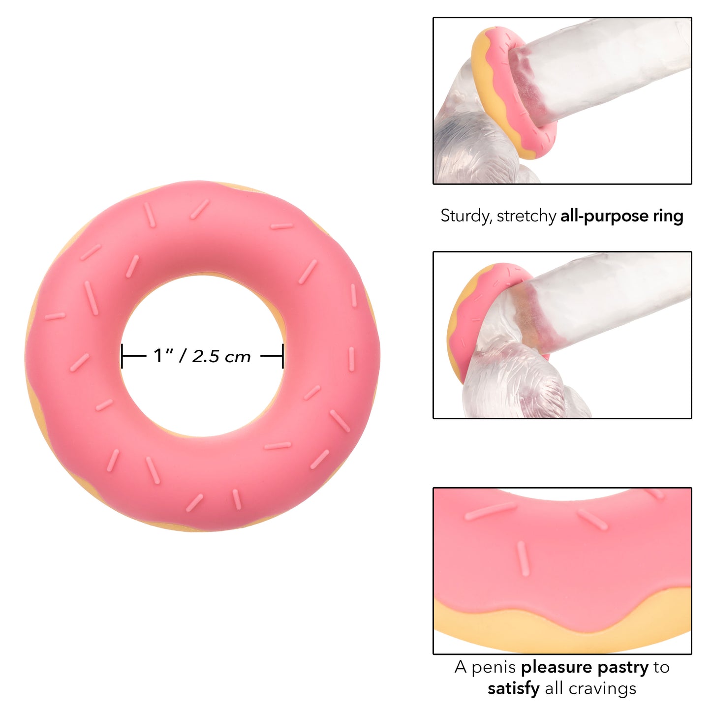 Naughty Bits Dickin' Donuts Anillo de silicona para pene tipo donut - Rosa