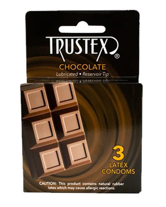 Preservativos lubricados con sabor Trustex - Paquete de 3 - Chocolate