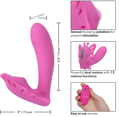 Venus Butterfly Silicone Remote Pulsating Venus G - Pink