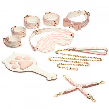 Conjunto Bondage Pink Kitty - Blanco/rosa