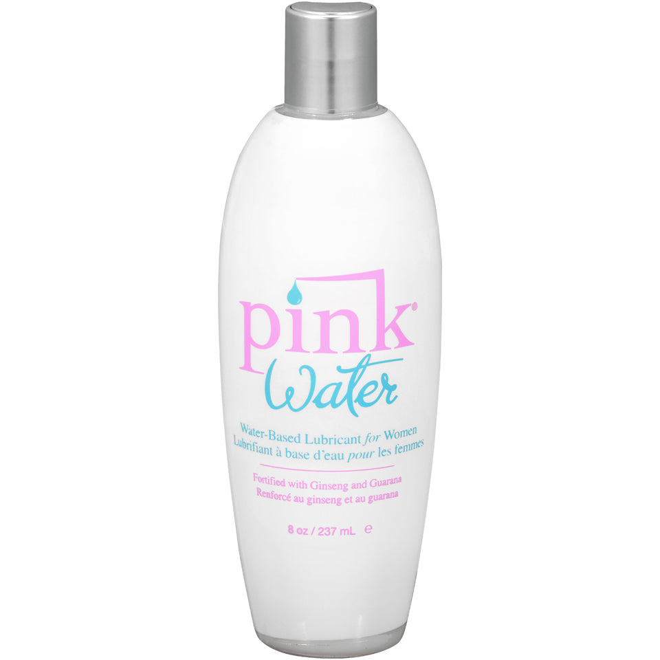 Lubricante rosa a base de agua para mujer, botella con tapa abatible de 8 onzas