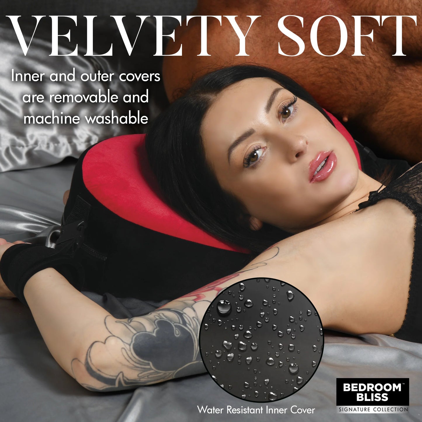 Bondage Love Pillow - Black/red