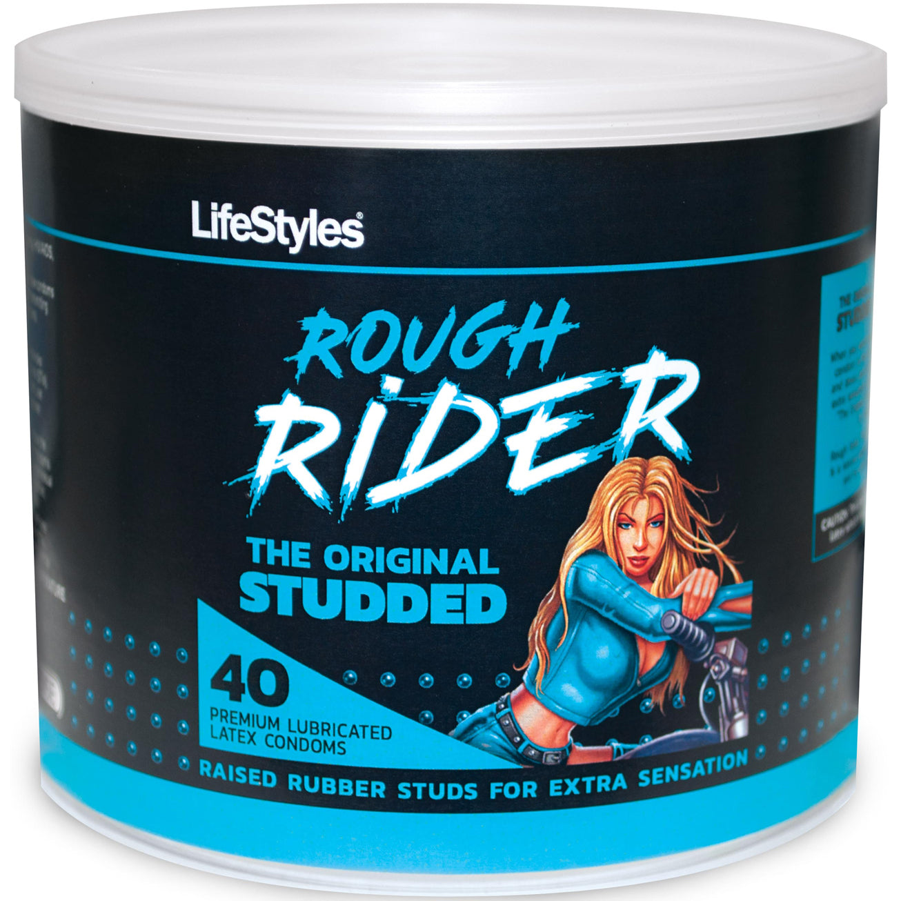 Lifestyles Rough Rider - Tarro de 40 unidades