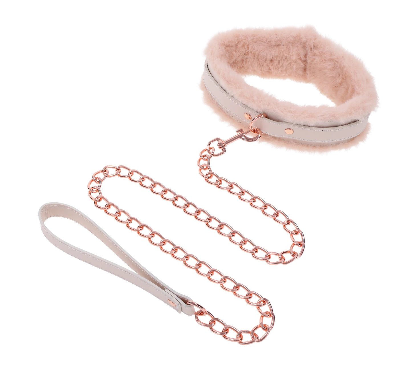 Collar y correa de piel Peaches 'N Creame - Rosa