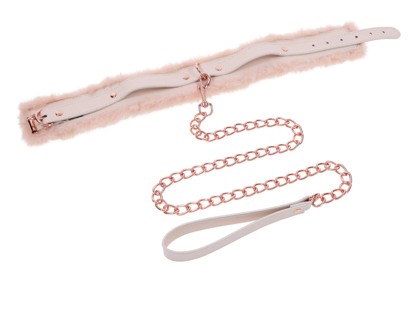 Collar y correa de piel Peaches 'N Creame - Rosa