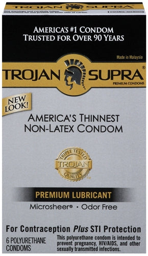 Trojan Supra Bareskin Non-Latex - 6 Pack