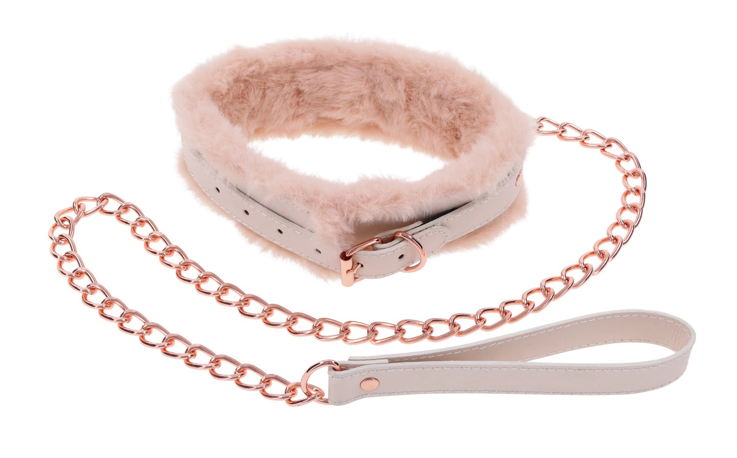 Collar y correa de piel Peaches 'N Creame - Rosa