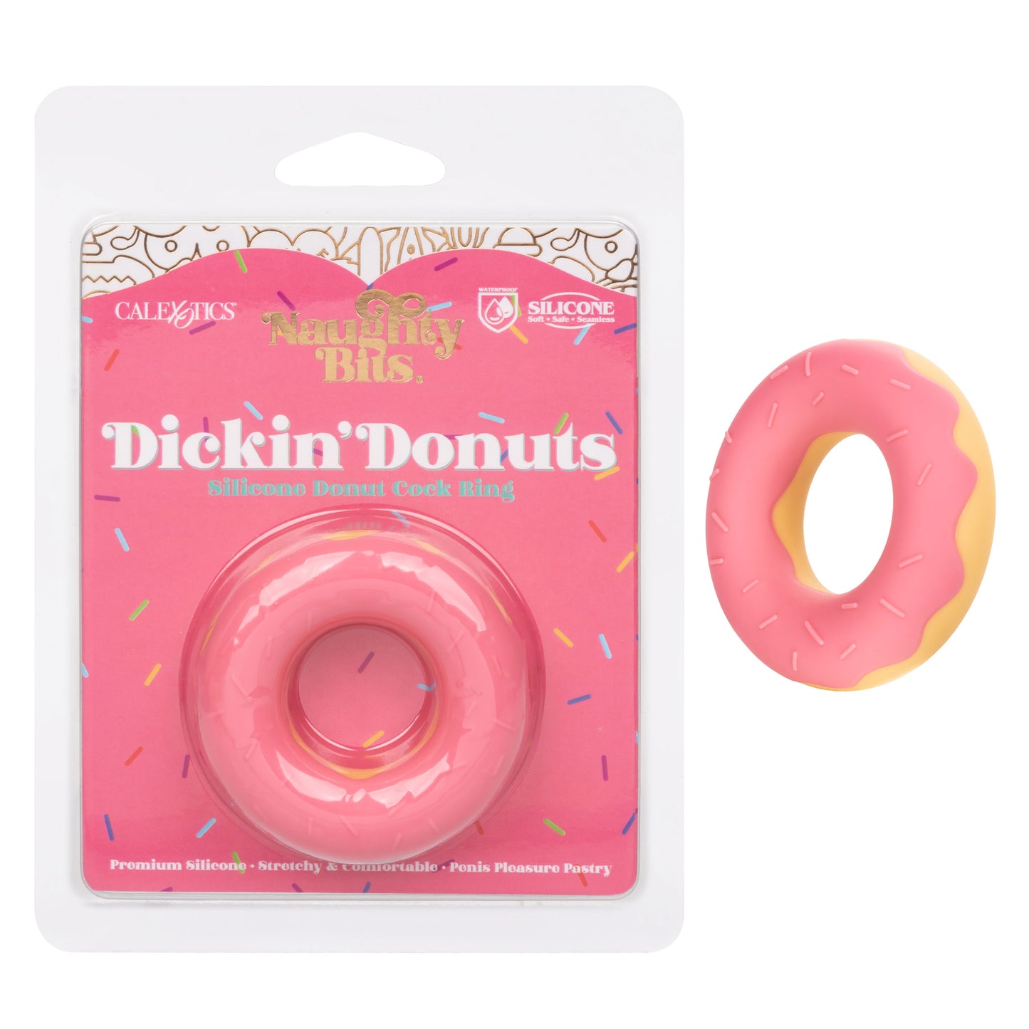 Naughty Bits Dickin' Donuts Anillo de silicona para pene tipo donut - Rosa