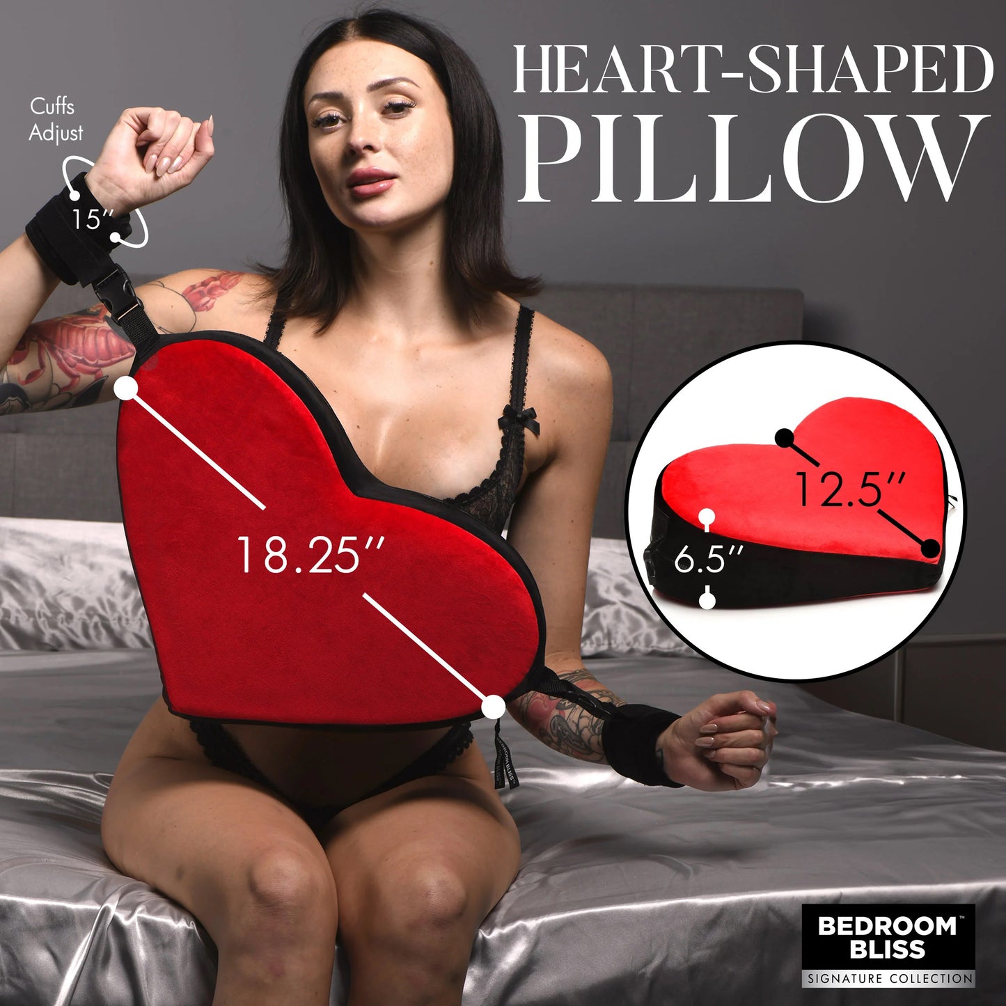 Almohada Bondage Love - Negro/rojo