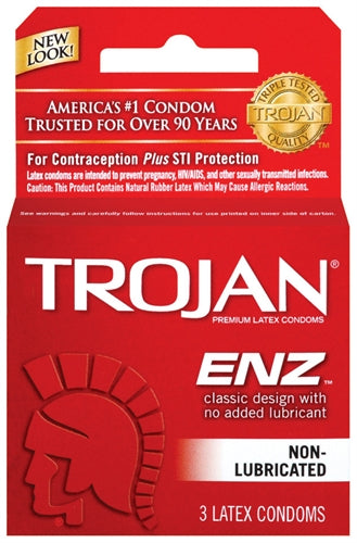 Preservativos no lubricados Trojan Enz - Paquete de 3