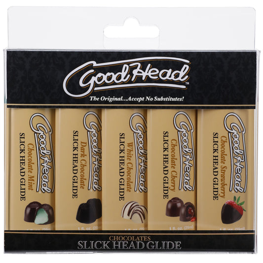 Goodhead - Slick Head Glide - Chocolate - Paquete de 5 - 1 fl. Onz.