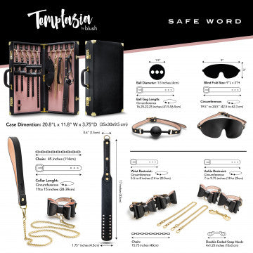 Temptasia - Safe Word - Kit Bondage Con Maleta - Negro