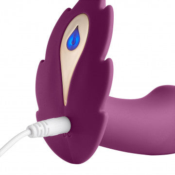 Partner Panty Leaf Vibrator With Remote Control - Plum