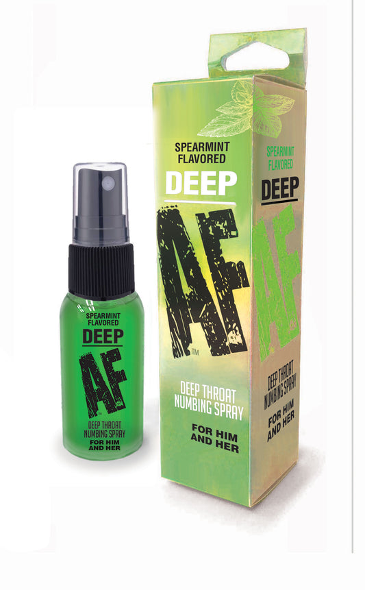 Deep Af - Spray para la garganta profunda con sabor a menta verde - 1 oz