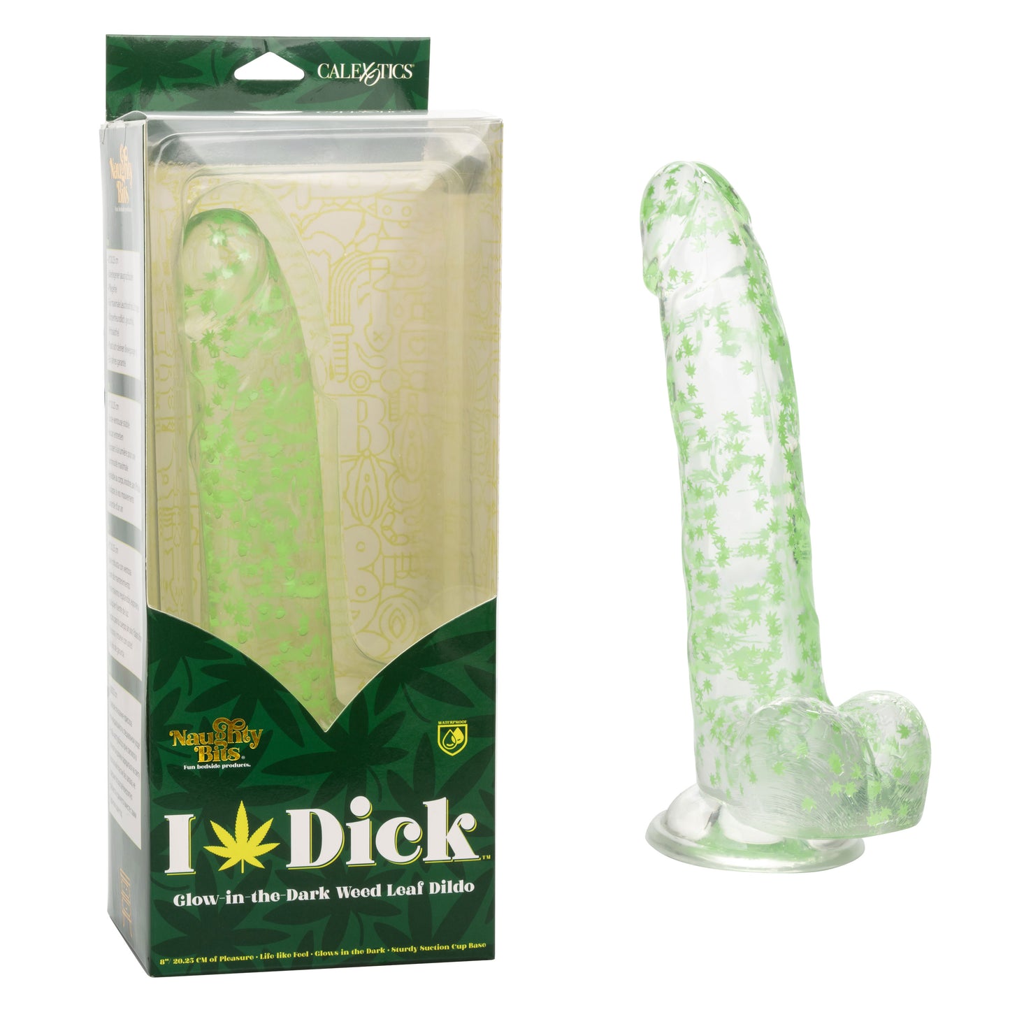 Naughty Bits I Leaf Dick Consolador de hojas de hierba que brilla en la oscuridad - Brilla en la oscuridad