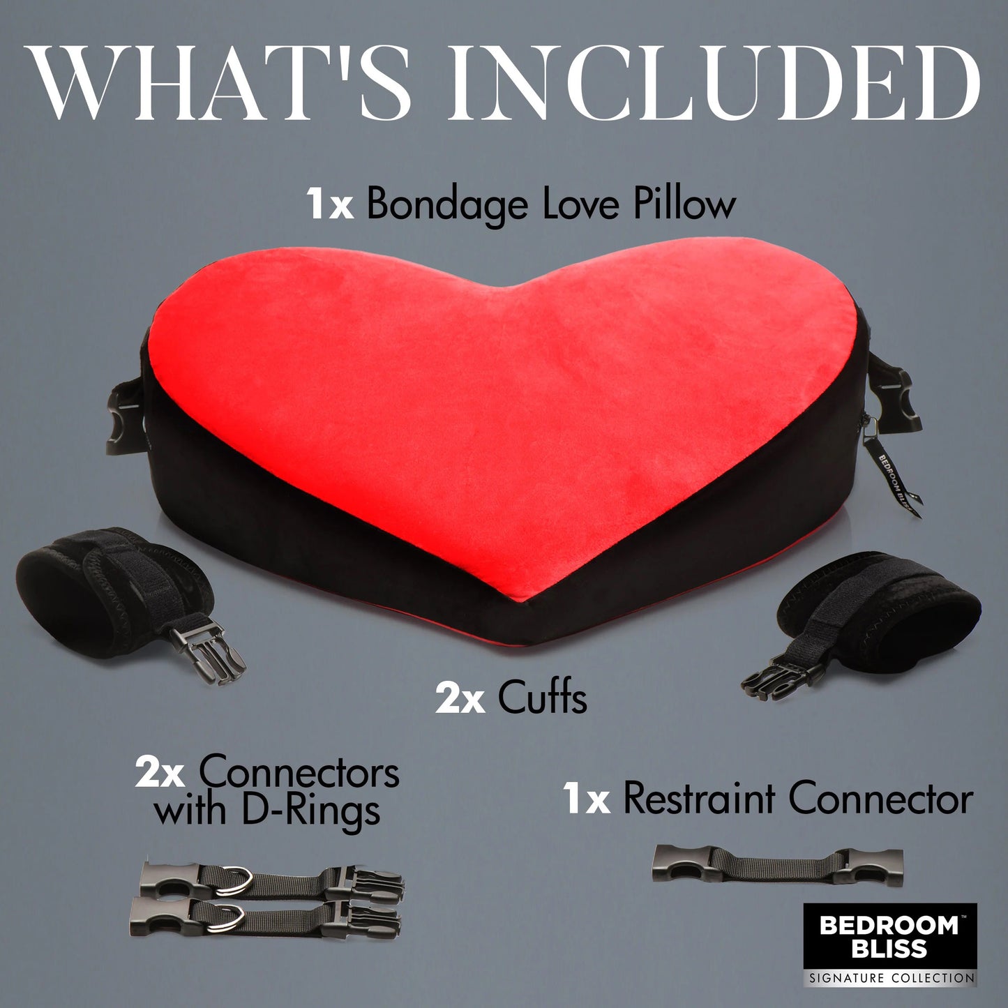 Almohada Bondage Love - Negro/rojo