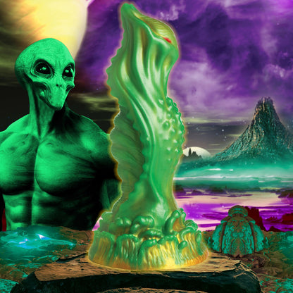 Nebula Alien Silicone Dildo - Green