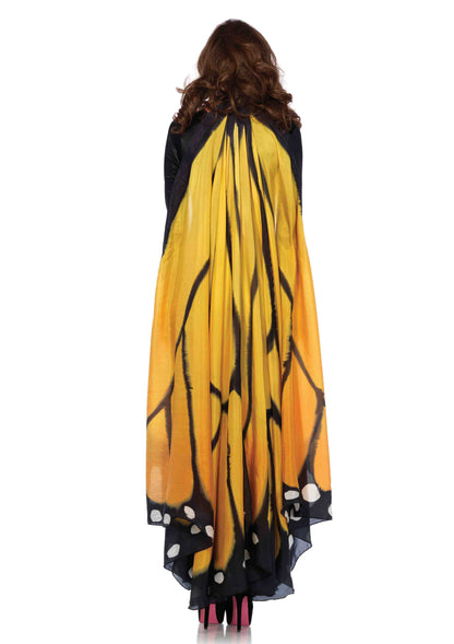 Festival Butterfly Wing Halter Cape - Orange/ - One Size - Black