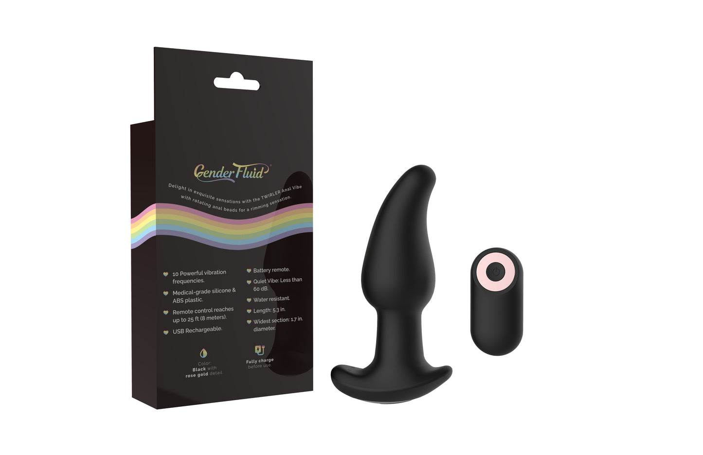 Vibrador anal Gender Fluid Twirler - Negro 