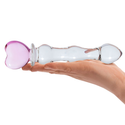 8 Inch Sweetheart Glass Dildo - Pink/clear